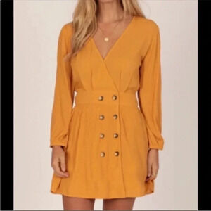 Revolve Amuse Society Georgie mustard yellow dress